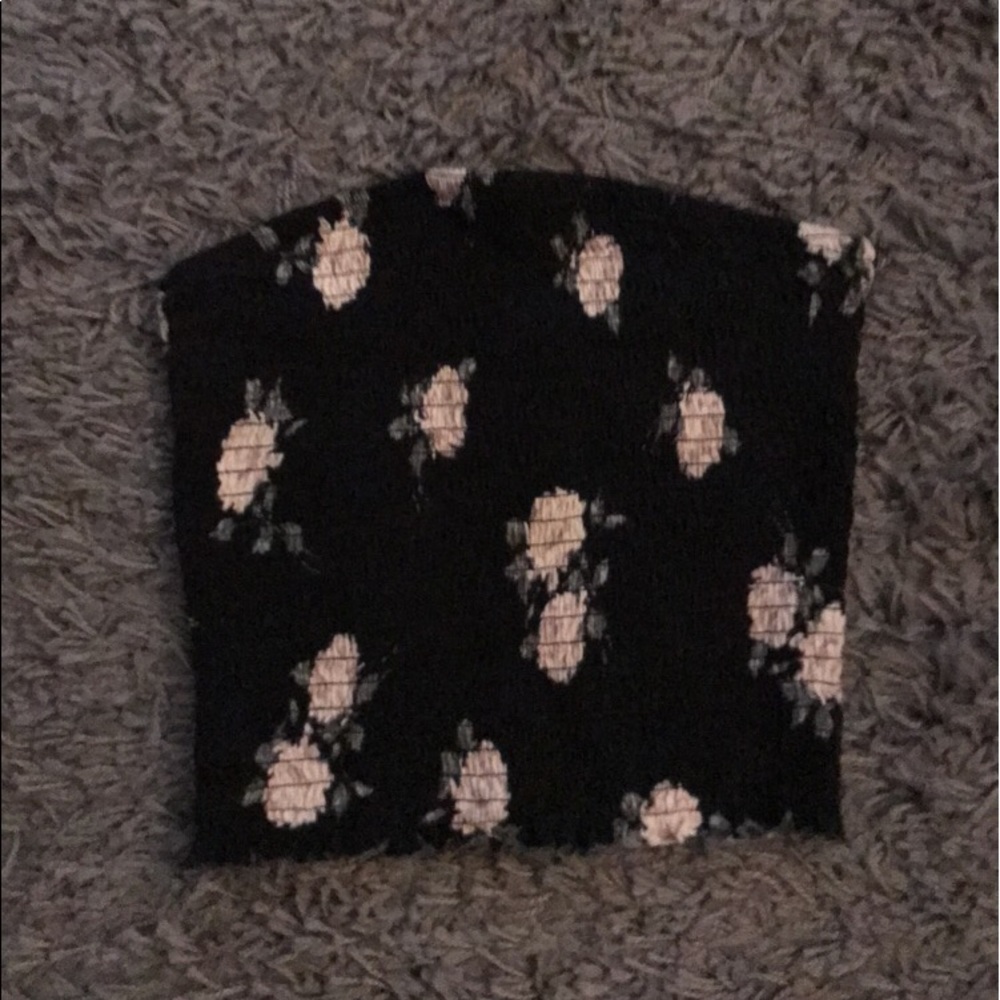 Black floral tube top!